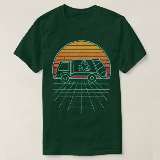 Afvalafval van vuilnis Truck Retro  Afval Recyclen T-shirt (Design voorkant)
