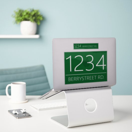 Afvalbak Recycling Stickers Groen (Laptop op bureau)