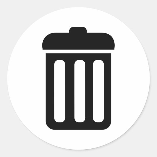 Afvalbaksymbool Ronde Sticker (Voorkant)