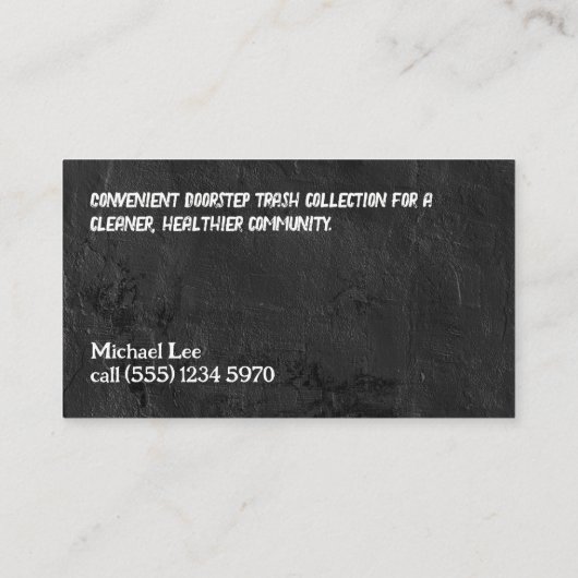 afvalbediende visitekaartje (Achterkant)