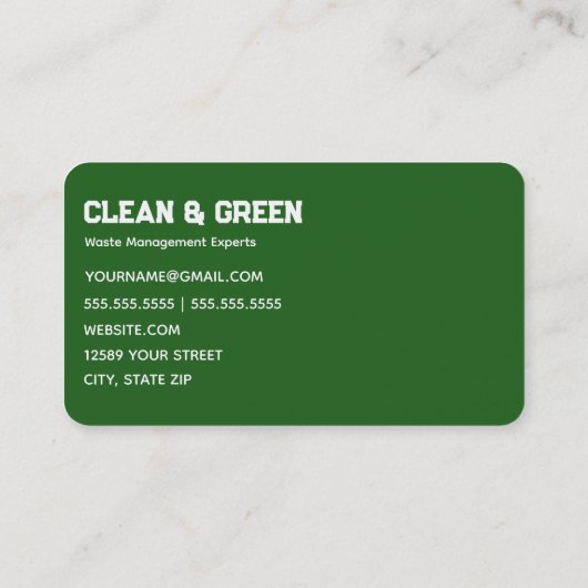 Afvalbeheer en recycling visitekaartje (Achterkant)