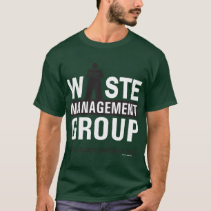 Afvalbeheer op groen t-shirt