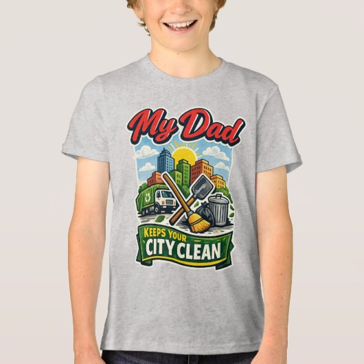 Afvalbeheer Tri-Blend Shirt (Voorkant)