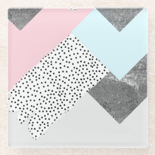 Afvalgeworpen ontwerp voor gebotte betontrommel glazen onderzetter (Voorkant)