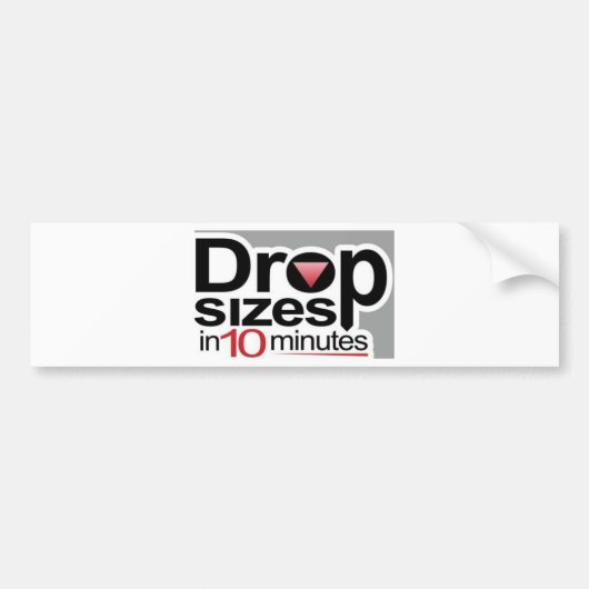 Afvalgrootte in 10 minuten bumpersticker (Voorkant)