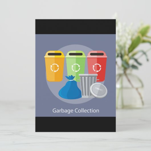 Afvalinzameling Afvalbeheer Recycling Kaart (Staand voorkant)