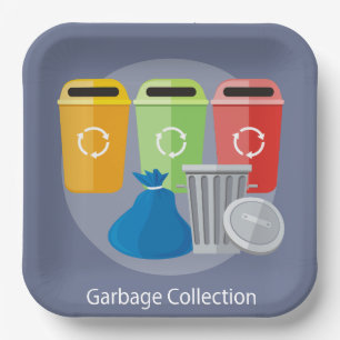 Afvalinzameling Afvalbeheer Recycling Papieren Bordje