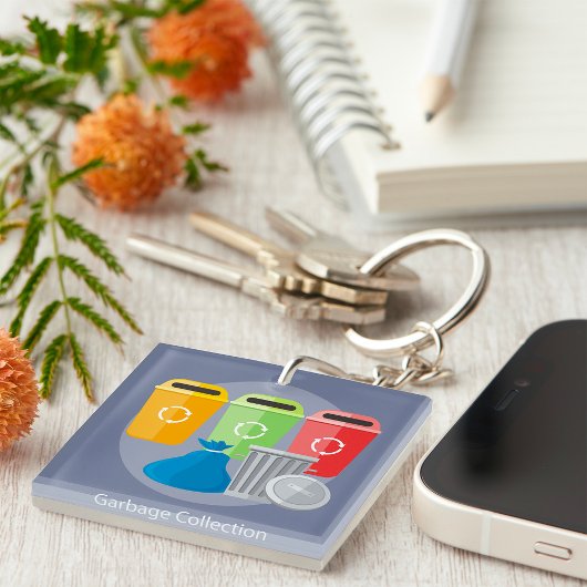 Afvalinzameling Afvalbeheer Recycling Sleutelhanger