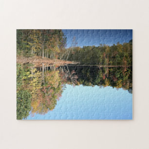 Afvalkleppen reflecterend in Blue Water Color Phot Legpuzzel
