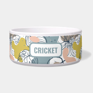 Afvalkleuren monogram organisch vormpatroon voerbakje