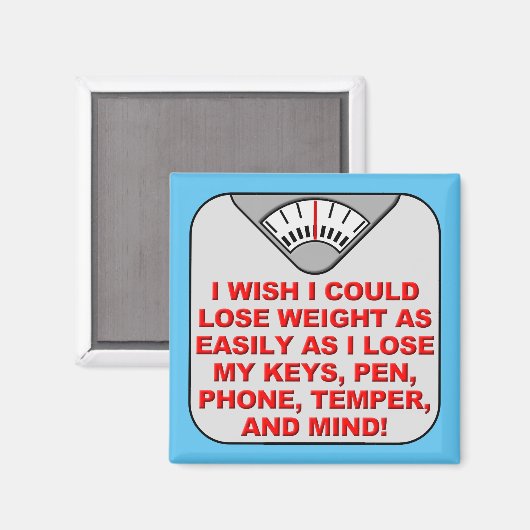 Afvallen en mijn geest grappig koelkast magneet (Voorkant / Achterkant)