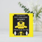 Afvallen gefeliciteerd kaart (Staand voorkant)