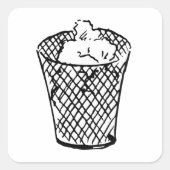 Afvalmandje Vierkante Sticker (Voorkant)
