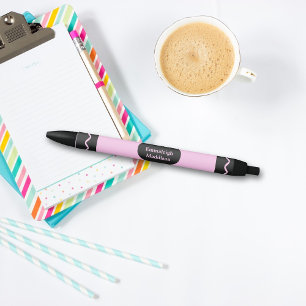 Afvalmonogram roze kleurkrayon zwarte inkt pen