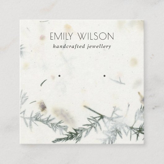 Afvalscherm met handgemaakte papiertextuur vierkante visitekaartje (Voorkant)