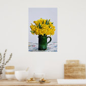 Afvalstoffen in groene vasbloemen poster (Keuken)