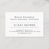 Afvalverwerkingsdiensten met foto van houder visitekaartje (Achterkant)