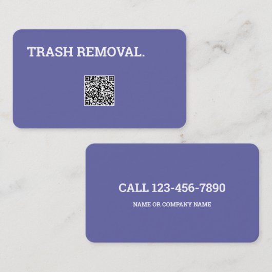 Afvalverwijdering Aangepaste QR Visitekaartje (Voorkant / Achterkant)