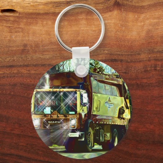 AFVALVERWIJDERING GARBAGE TRUCK Art Sleutelhanger (Voorkant)