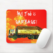 AFVALVERWIJDERING VUILNISWAGEN Grappige Art Mousep Muismat (Met muis)