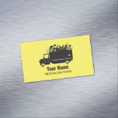 afvalverwijderingsbedrijf geel magnetisch visitekaartje (Voorbeeld)