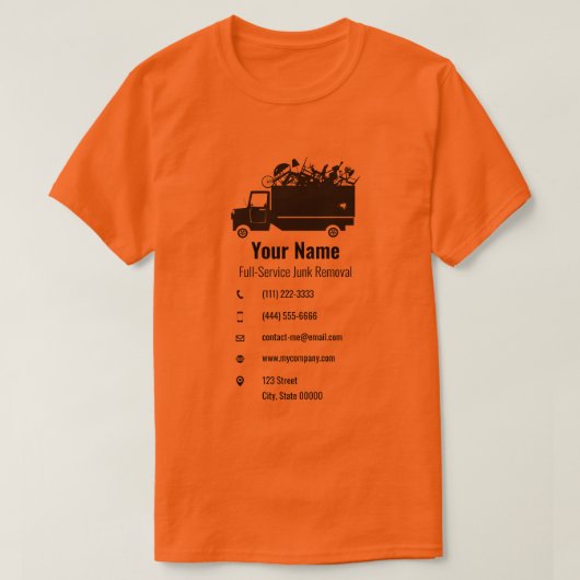  afvalverwijderingsbedrijf geel t-shirt (Design voorkant)