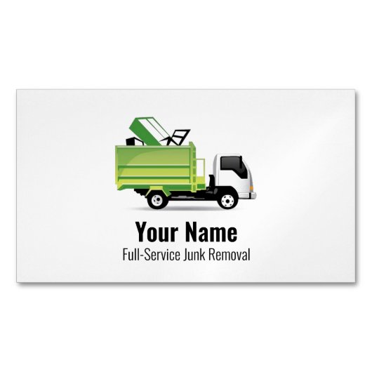  afvalverwijderingsbedrijf magnetisch visitekaartje (Voorkant)