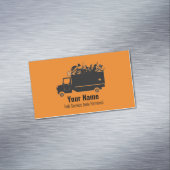 afvalverwijderingsbedrijf oranje magnetisch visitekaartje (Voorbeeld)