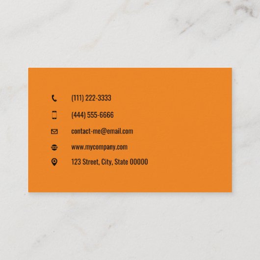  afvalverwijderingsbedrijf oranje visitekaartje (Achterkant)
