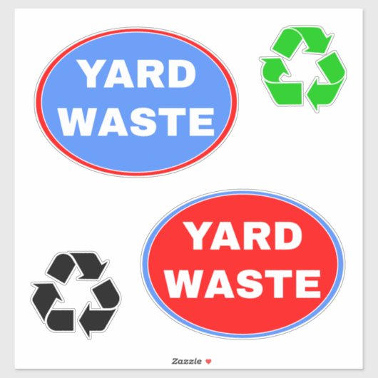 Afvalverwijderingsteken - Recycling (Bin & Bag) Sticker (Vel)