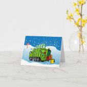 Afvalverzamelaars' grillige vakantie groet Kaart (Gele Bloem)