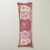 Afvlakkige illustratie van aangepaste monogram lic lichaamskussen (Voorkant Verticaal)