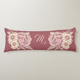 Afvlakkige illustratie van aangepaste monogram lic lichaamskussen