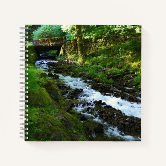 Afvloeiing van Wahkeena Falls, OR Notitieboek (Voorkant)
