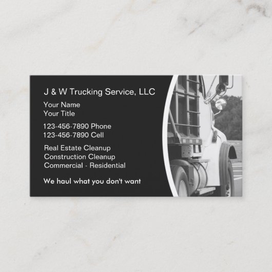 Afvoercontainer Diensten Visitekaartjes (Voorkant)