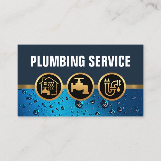 Afvoerpictogrammen Waterdruppel Visitekaartje (Voorkant)