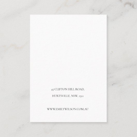 Afvulpapier, handgemaakt, textiel 2, oorscherm visitekaartje (Achterkant)