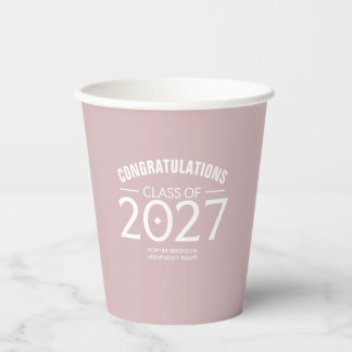 Afwachtend Afgestudeerde Klas van 2027 Vet Papieren Bekers