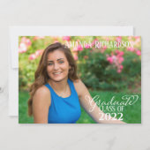 Afwakkende foto minimalistische afstudeer kalligra kaart (Voorkant)