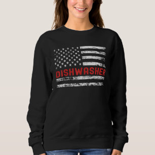 Afwasmachine USA Vlag Beroep Retro Beroepsnaam Trui