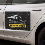 Afwasmiddeldruk in huis Logo zwart Automagneet<br><div class="desc">Huis Reiniging Macht Wassen Dak Reiniging Monogram Huis Logo Zwart Car Magnet</div>