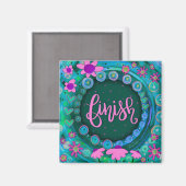 Afwerking Fun Floral Moderne Inspirivity Magneet (Voorkant / Achterkant)