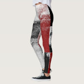 Afwerking in zwart-wit en rood-stone stijl blok on leggings (Links)