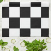 afwerking raceauto vlag zwarte witte vierkreeft theedoek (Gevouwen)