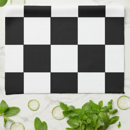 afwerking raceauto vlag zwarte witte vierkreeft theedoek (Gevouwen)