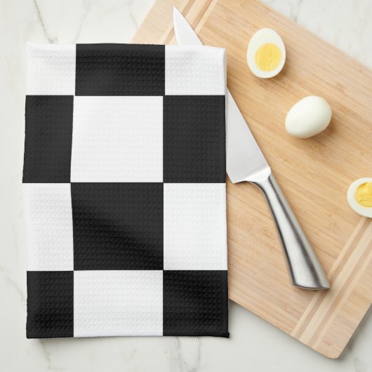 afwerking raceauto vlag zwarte witte vierkreeft theedoek (Quarter Fold)