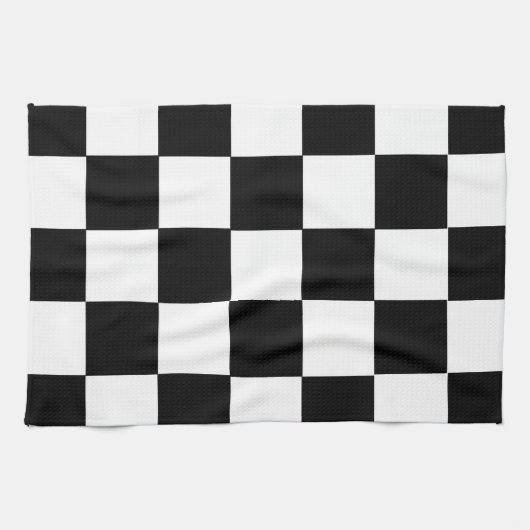 afwerking raceauto vlag zwarte witte vierkreeft theedoek (Horizontaal)