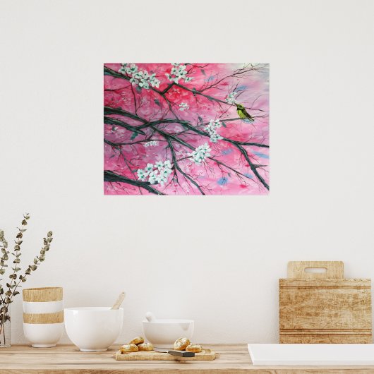 Afwerking tussen de Cherry Blossom Print (Keuken)