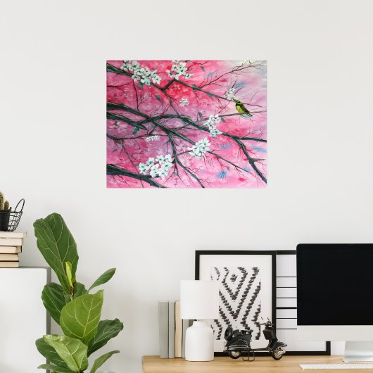 Afwerking tussen de Cherry Blossom Print (Thuiskantoor)