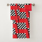 Afwerking vlag rood bad handdoek (Insitu)